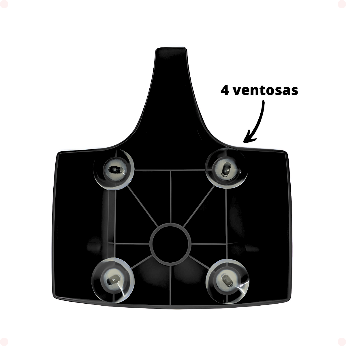 Ventosas Kit 2 Suportes para Bobina Fundo Estrela com Ventosas – Cor Preta